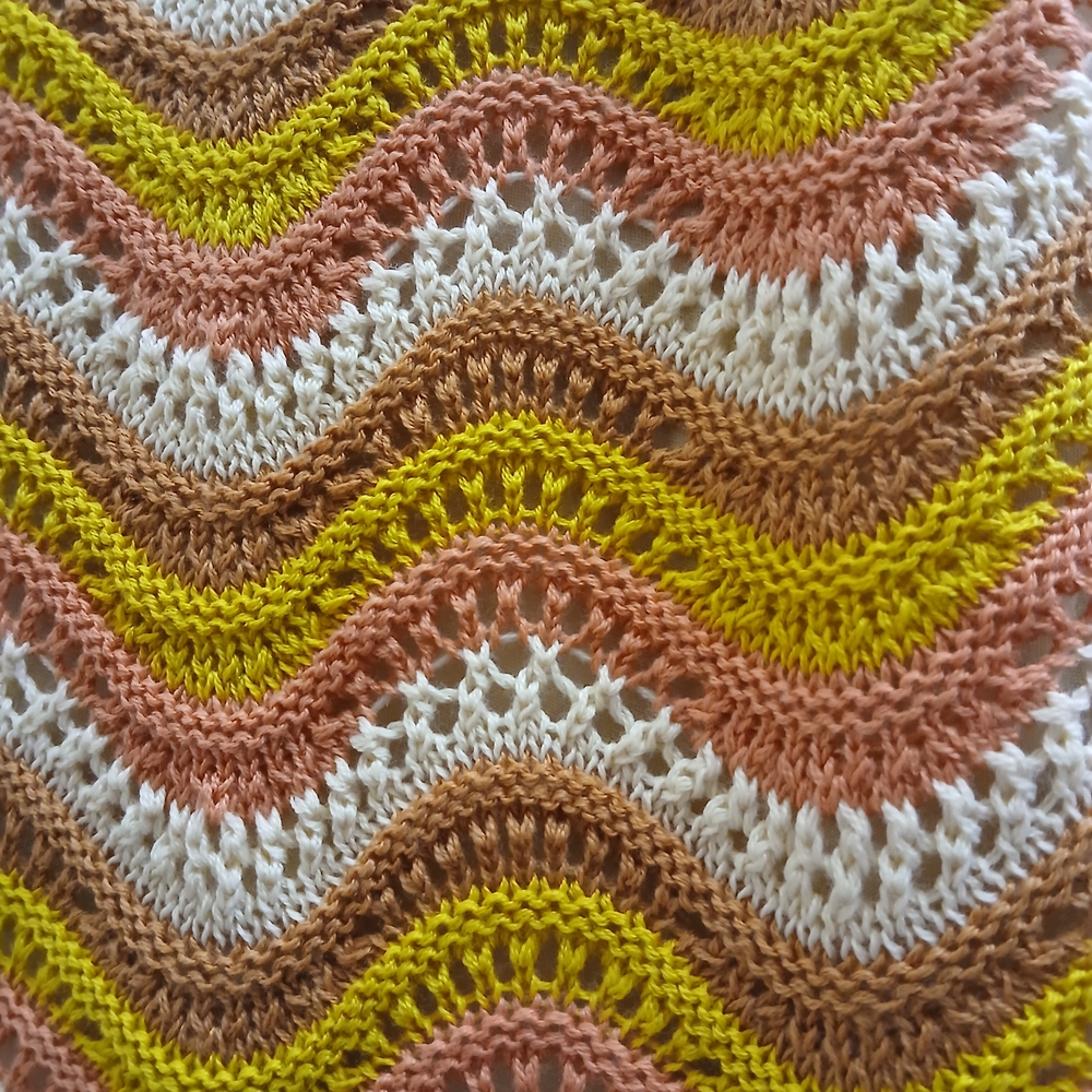 Sleeveless Wavy Stripe Knit Midi Dress in Pink and Mustard 100% Acrylic $25 - Picture 8 of 8